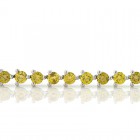 9.11CT Fancy Yellow Round Cut Diamond Tennis Bracelet